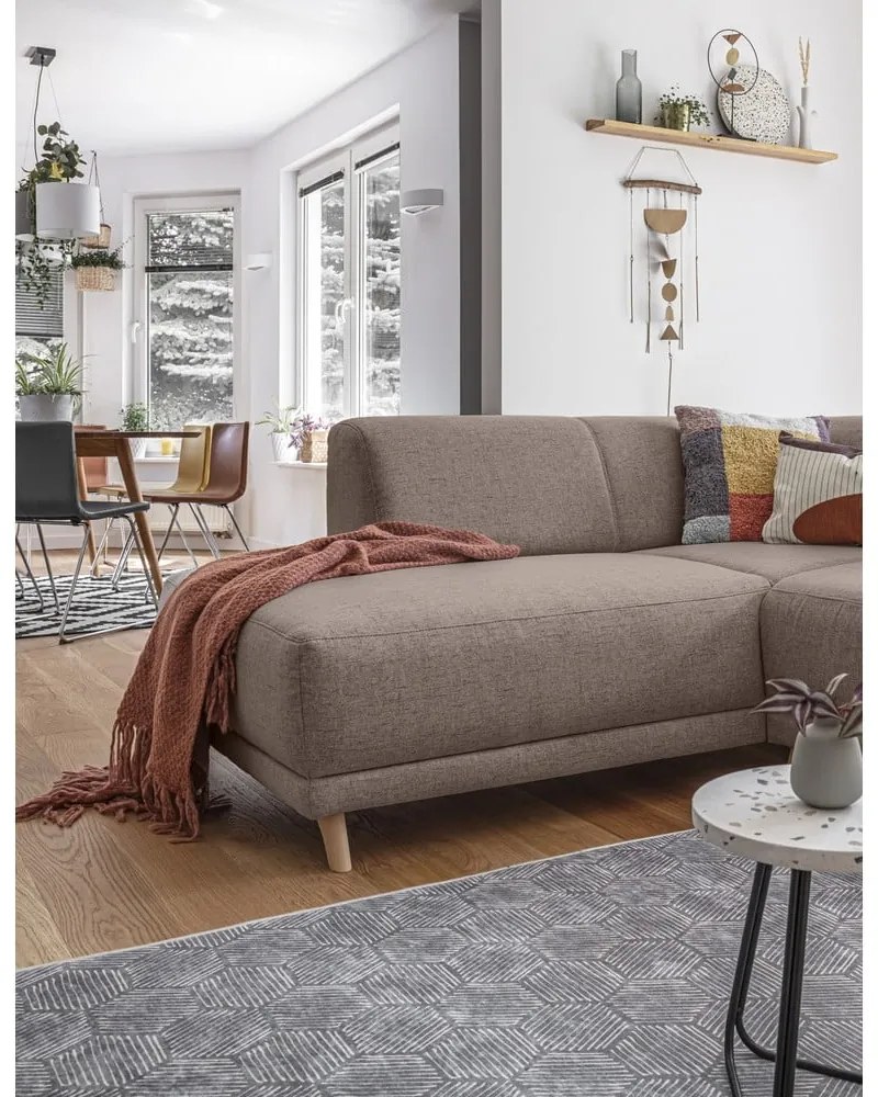 Brązowy rozkładany/ze schowkiem narożnik (lewostronny/w kształcie litery L) Classy Sophie – Miuform
