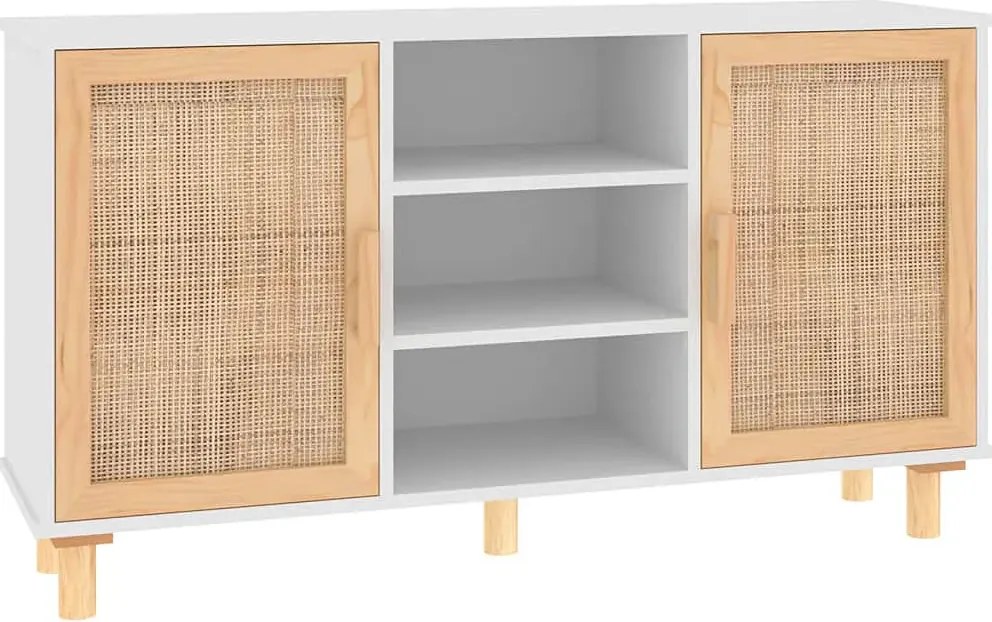 Biała komoda w stylu boho na nóżkach N0-H43
