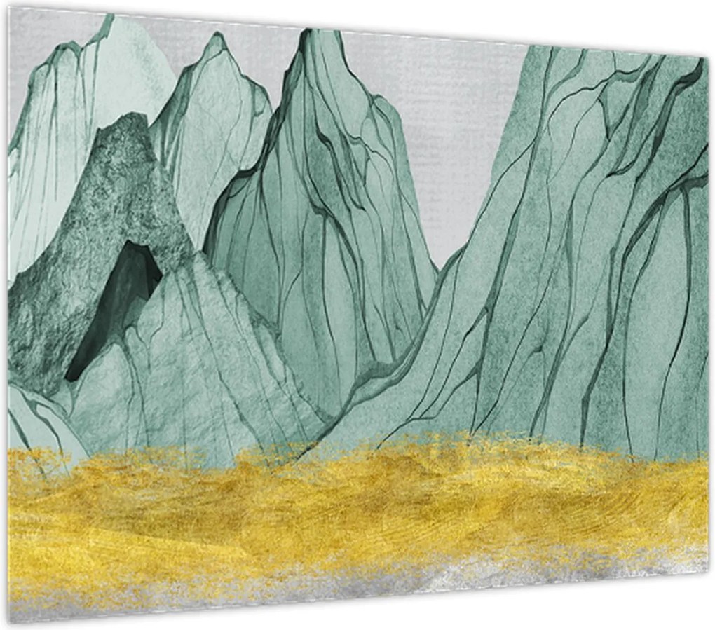 Obraz na szkle - Emerald Mountains N⁰1 (70x50 cm)