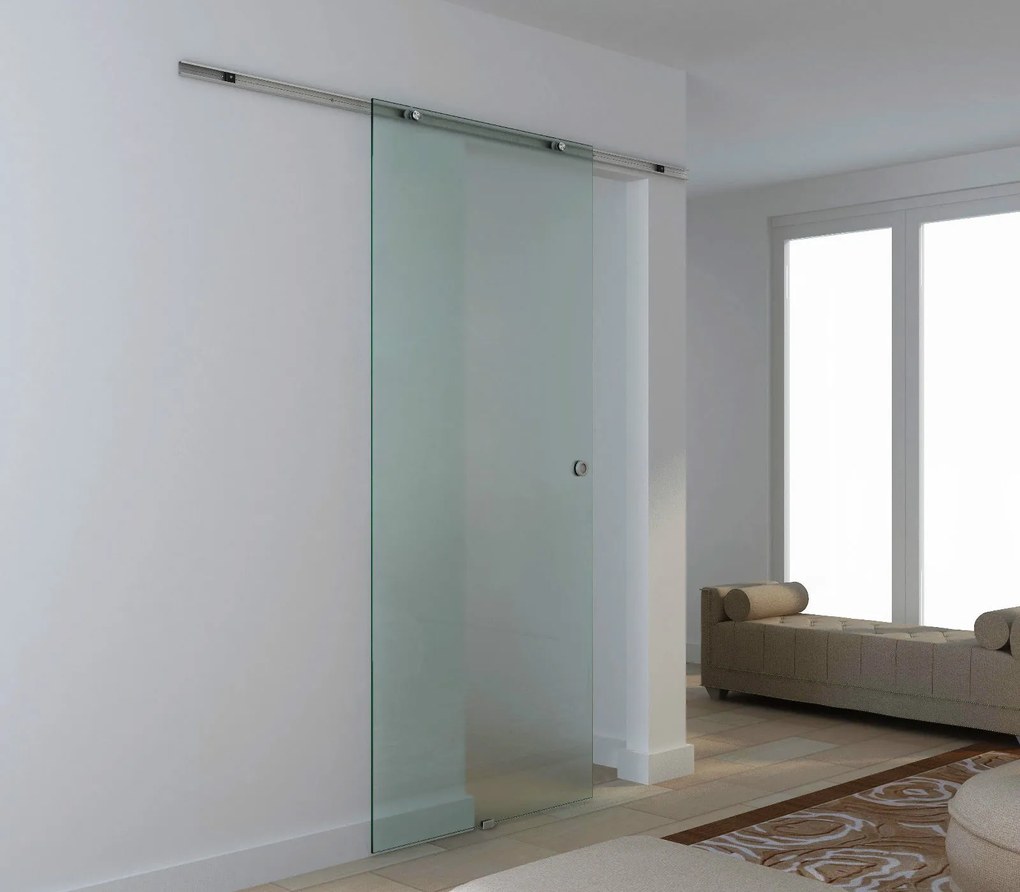 HOMCOM Drzwi Przesuwne Szklane Przezroczyste 1025 x 2050 mm Minimalistyczny Styl do Domu | Aosom PL