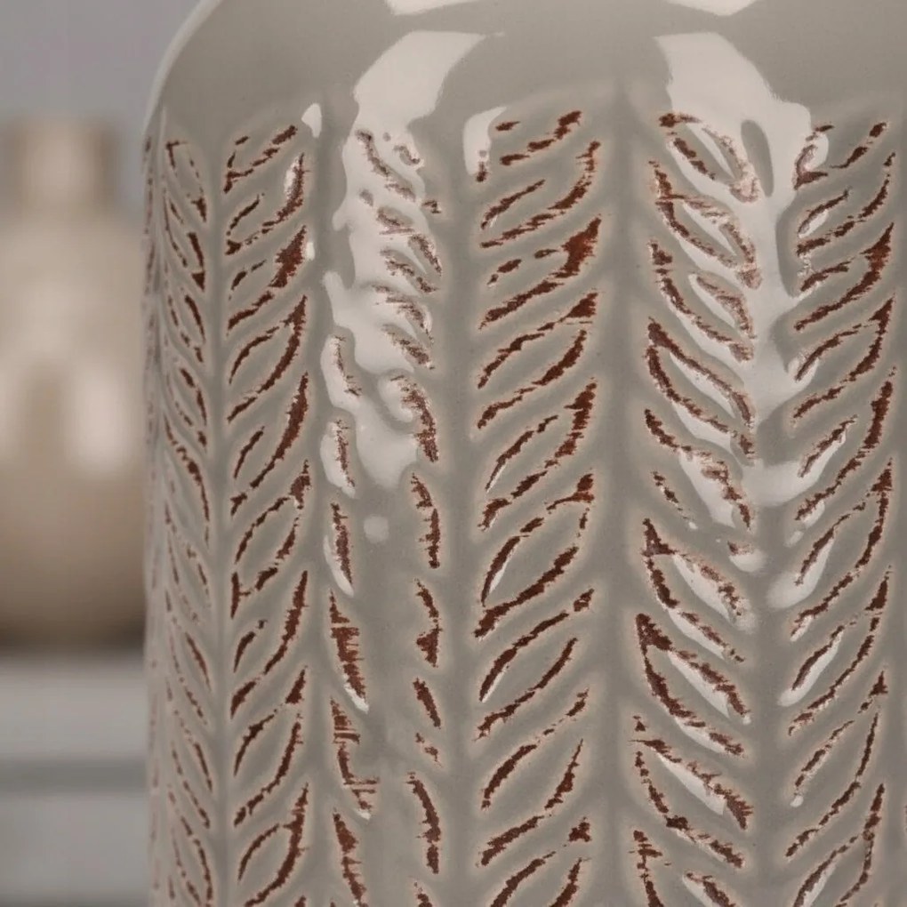 Osłonka Ceramiczna Szara 17 cm Nowoczesny Wazon zdobiony Elegancki wzór