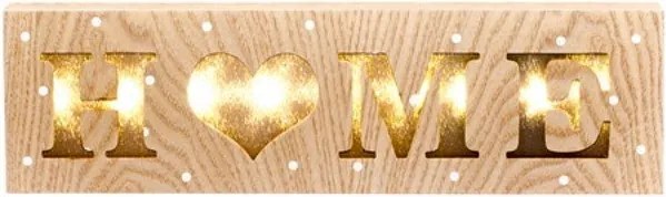 Drewniana świetlna dekoracja wisząca Dakls Sweet Home