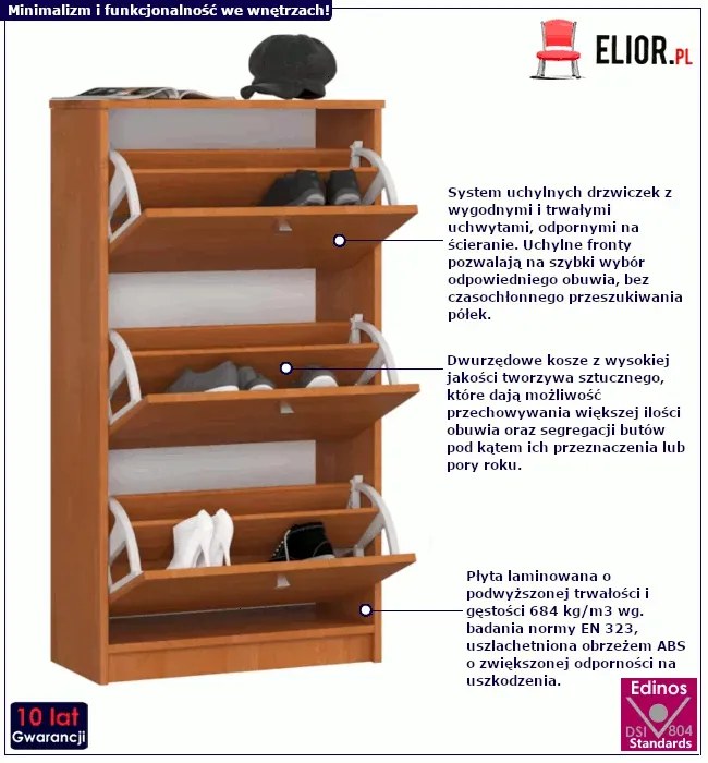 Szafka na buty w kolorze olchy G5-D48