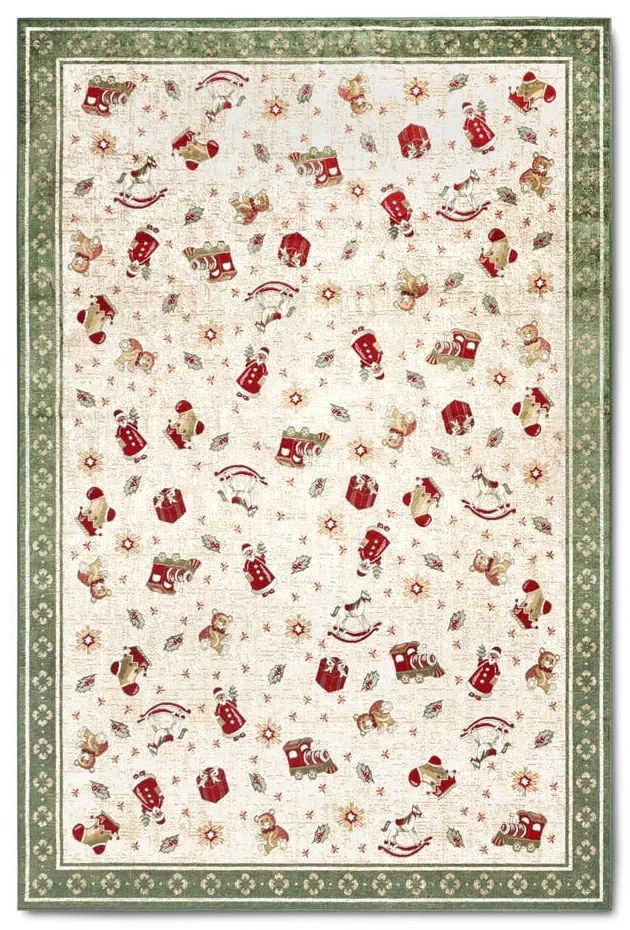 Zielony dywan z mieszanki bawełny ze świątecznym motywem 160x230 cm Toy's Delight Green Christmas – Villeroy&amp;Boch