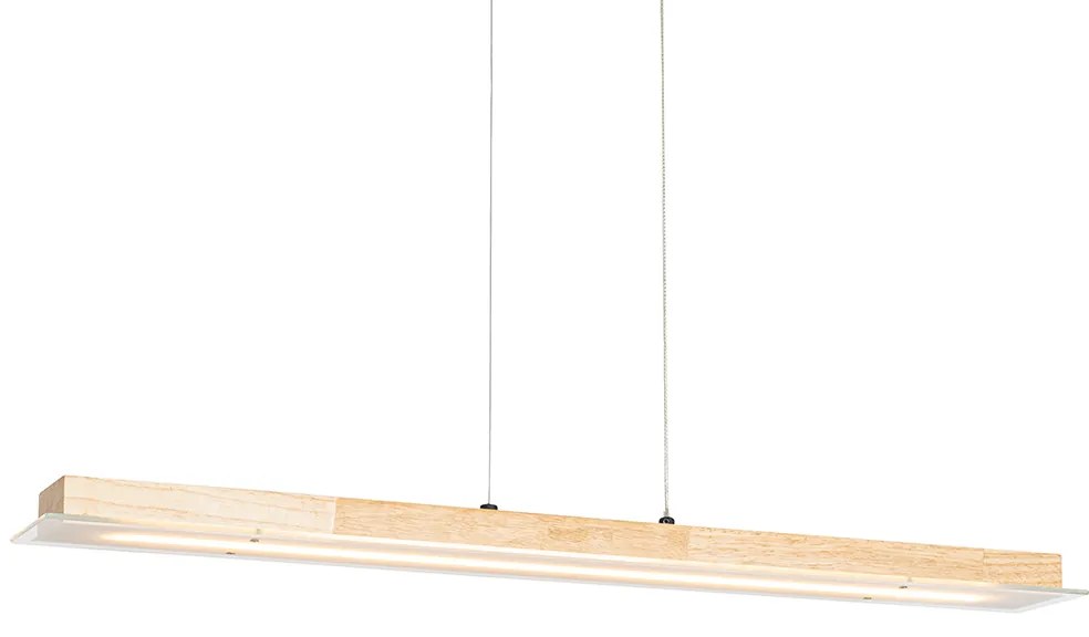 Rustykalna drewniana lampa wisząca z wbudowanym LED i ściemniaczem dotykowym - Platina Rustykalny / Vintage Oswietlenie wewnetrzne
