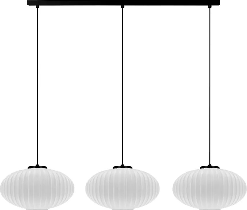 Wisząca lampa z trzema kloszami biała A6-F81