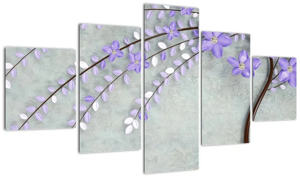 Obraz - Fioletowy deszcz (125x70 cm)