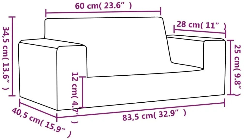 Jasnoszara sofa dla dzieci z pluszowym pokrowcem - Hallker 3X