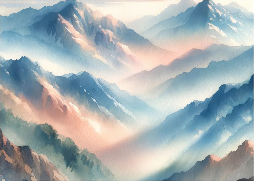 Obraz - Akwarelowe góry (70x50 cm)