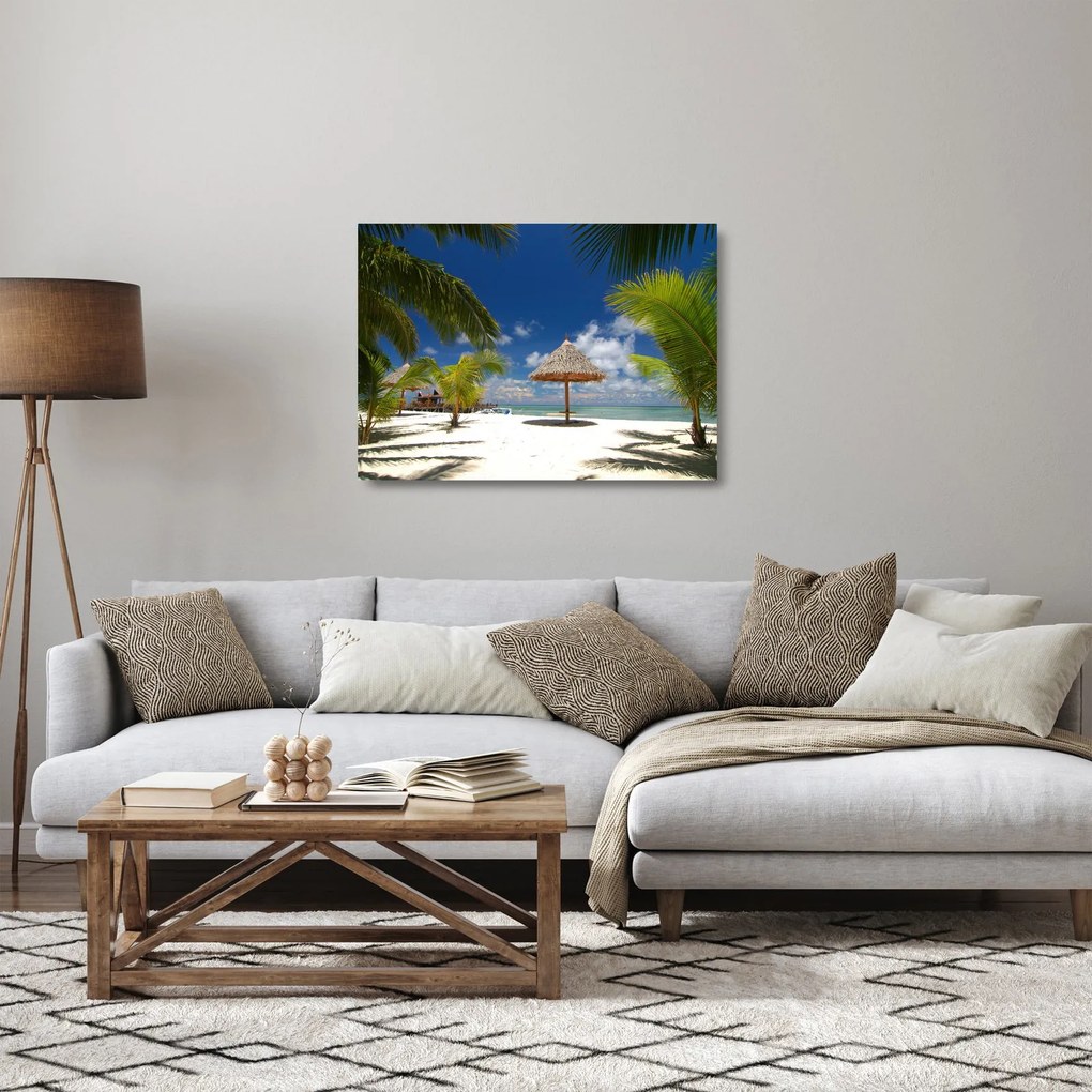 Obraz na szkle - Plaża z białym piaskiem (70x50 cm)