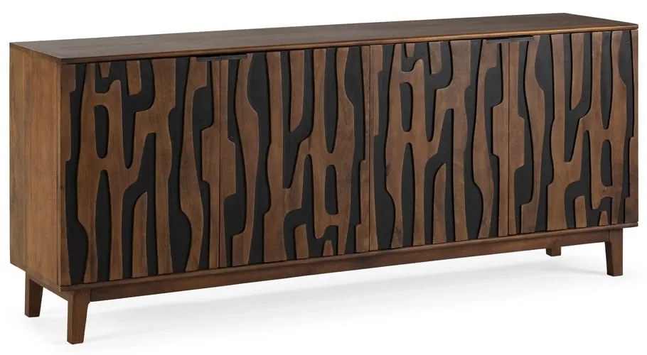 Brązowa komoda z litego drewna mango 190x80x40 cm Kantu – MOME