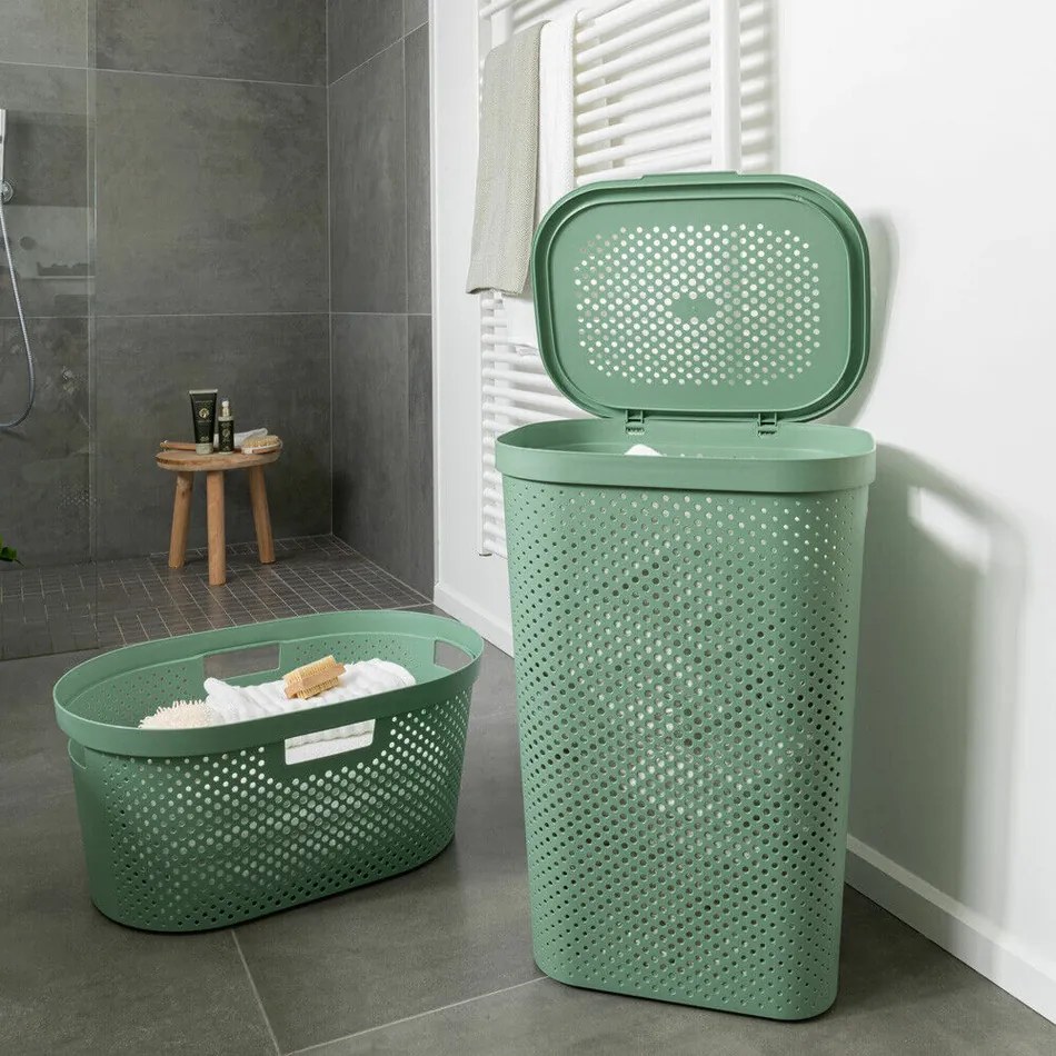 Curver Kosz na pranie Infinity 59 l, zielony