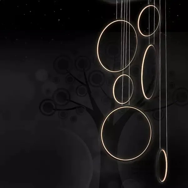 Designerska lampa ściemnialna Ledowe Okręgi No.8 In 90 cm