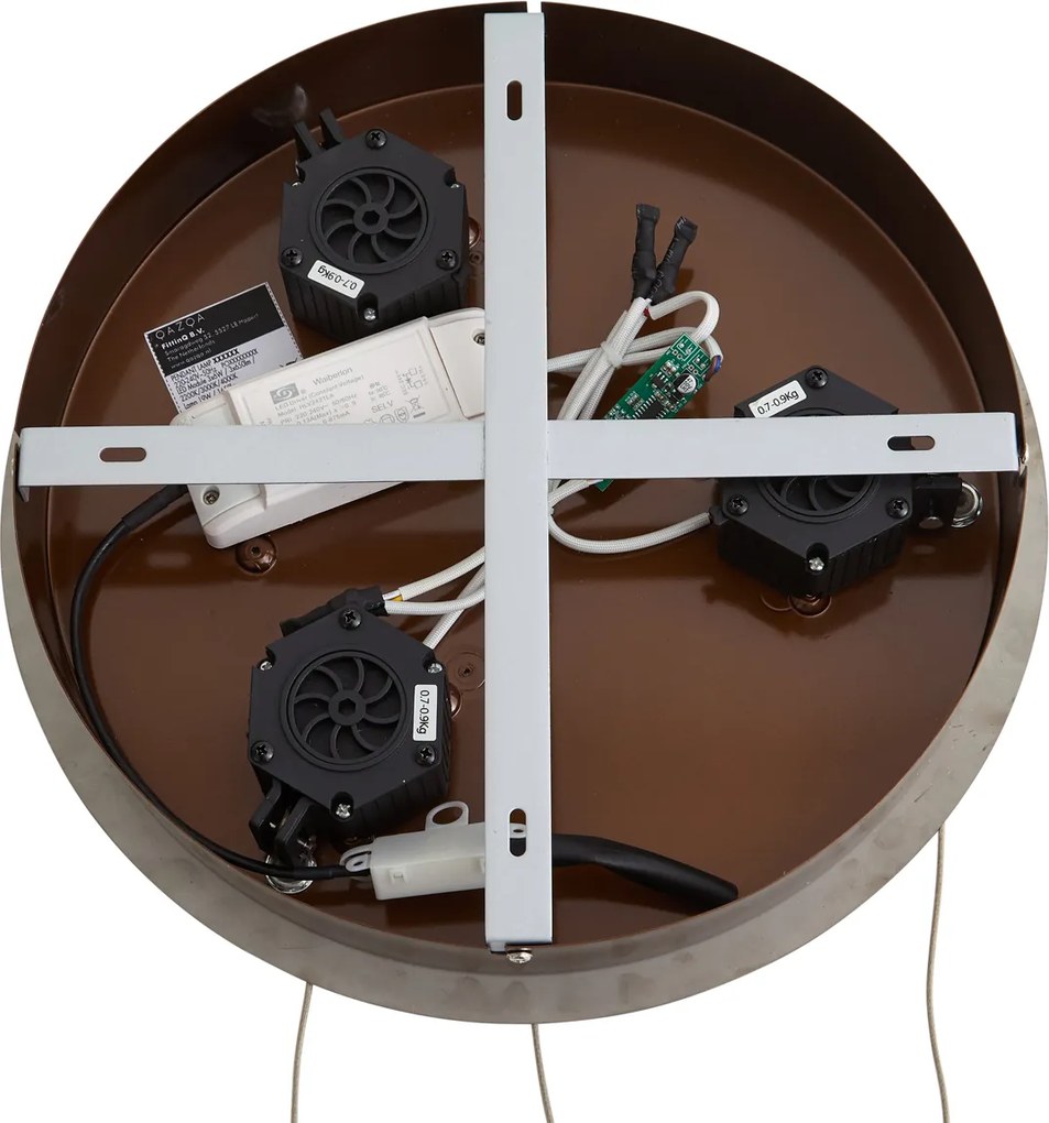 Designerska lampa wisząca różowe złoto z bursztynowym szkłem z wbudowanym LED 3-stopniowo ściemnialna 3-punktowa Easylift - Fiera