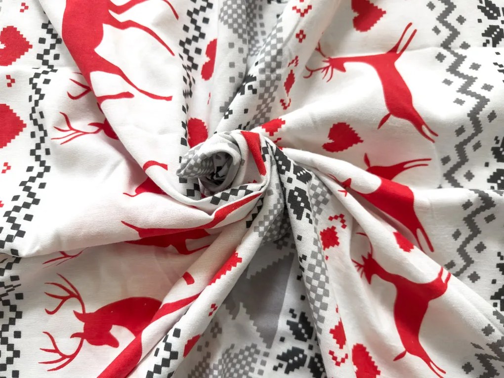 PrzytulneMieszkanie.pl PrzytulneMieszkanie.pl Pościel flanelowa DEER DREAMS białe Rozmiar pościeli: 2 szt 70 x 90 cm | 200 x 220 cm