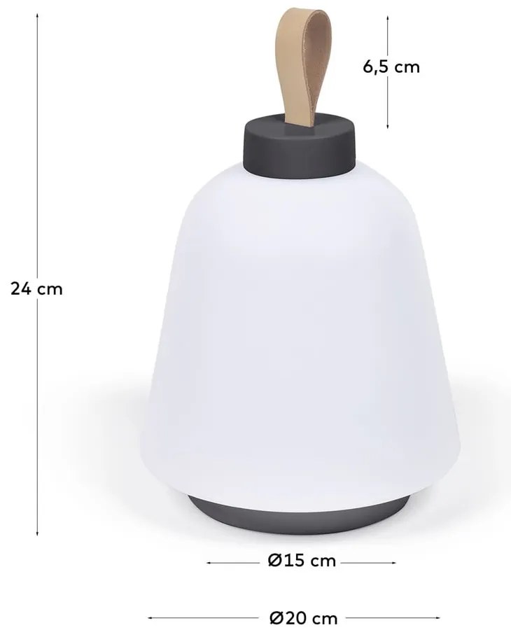Biała plastikowa lampa stołowa LED ze ściemniaczem (wysokość 24 cm) Udiya – Kave Home