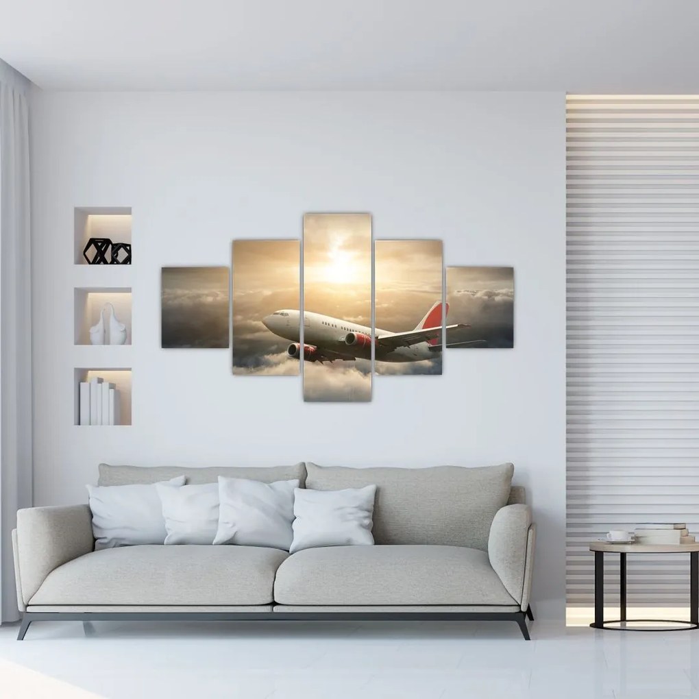 Obraz - Samolot w chmurach (125x70 cm)