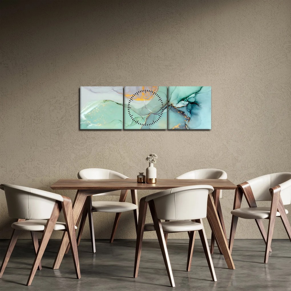 Abstrakcyjny obraz (z zegarem) (90x30 cm)