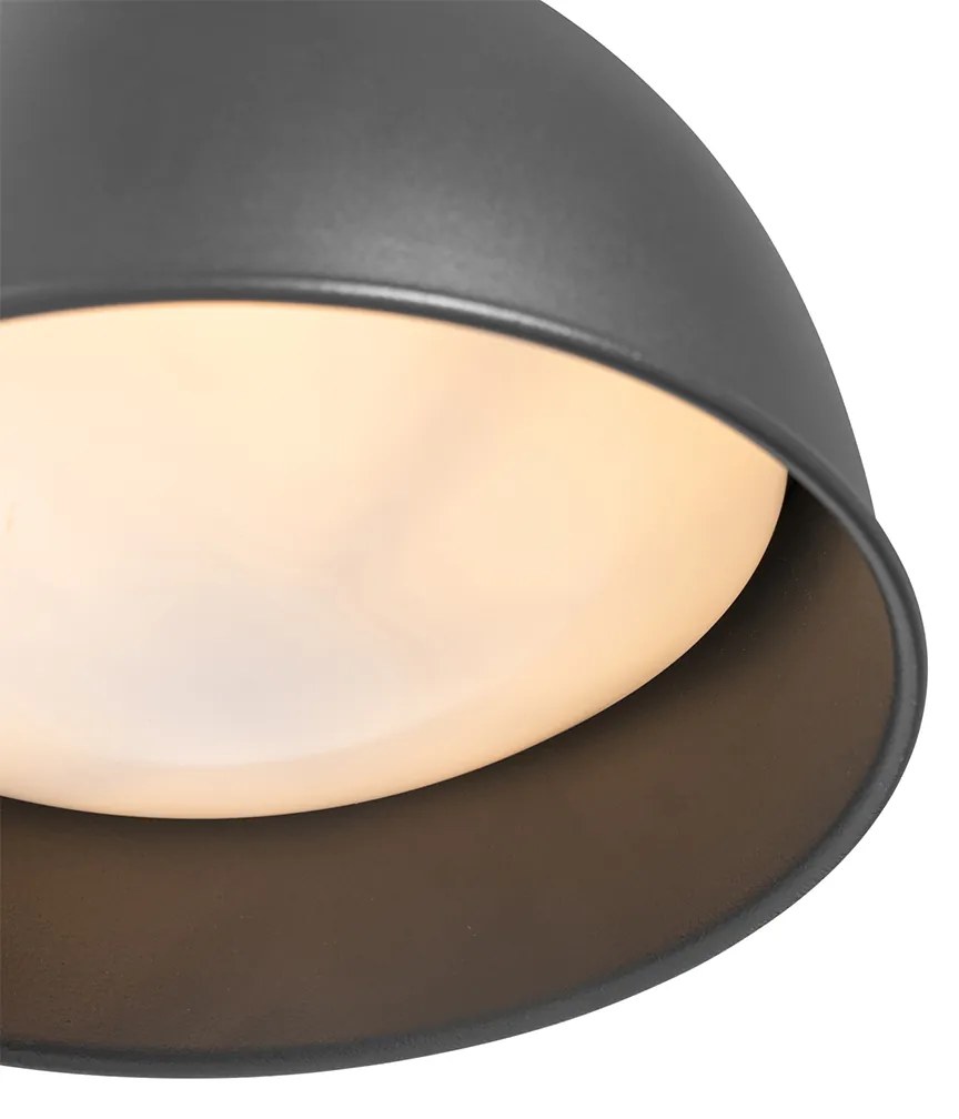 Zewnetrzna Industrialna lampa ścienna zewnętrzna ciemnoszara okrągła IP44 - NatasPrzemysłowy Oswietlenie zewnetrzne