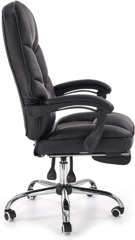 Tapicerowany fotel biurowy z podnóżkiem Alvin