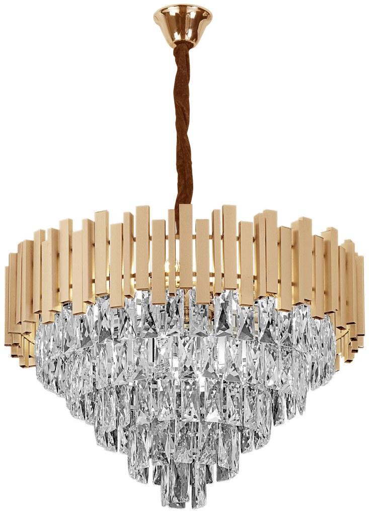 Lampa Wisząca z Kryształami G052-CP 60CM Złota