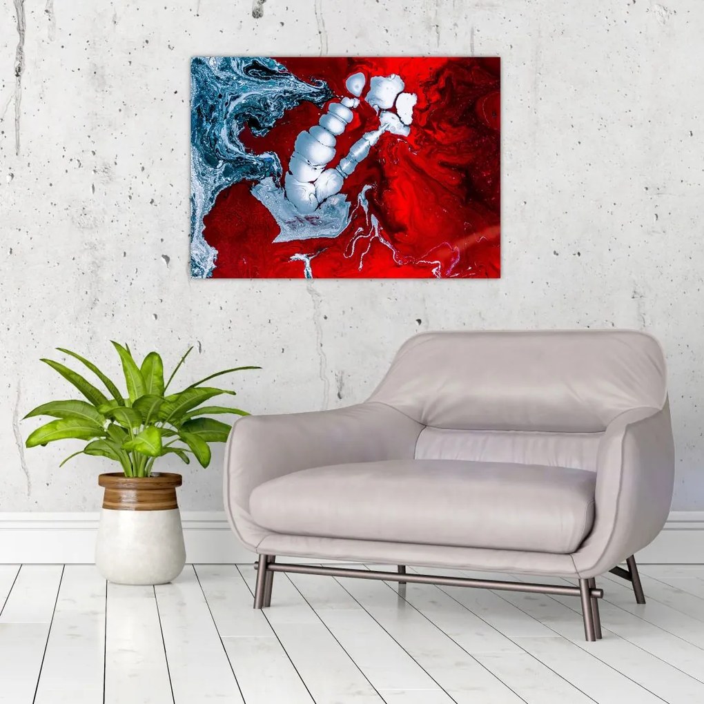 Obraz na szkle abstrakcyjnych plam (70x50 cm)