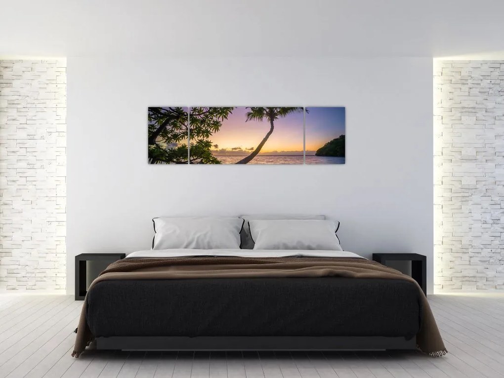 Obraz palmy na plaży (170x50 cm)