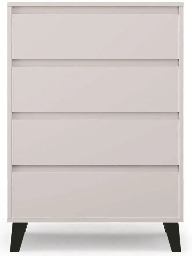 Kaszmirowa komoda z 4 szufladami na nóżkach W1-L46