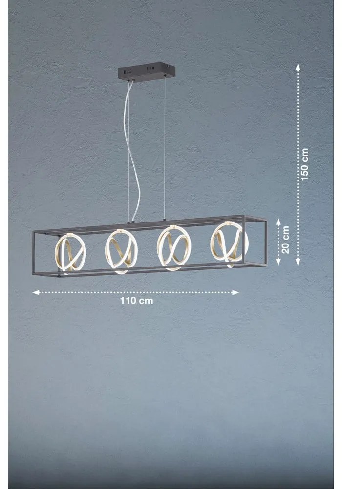 Czarna lampa wisząca LED ze ściemniaczem Gisi – Fischer &amp; Honsel