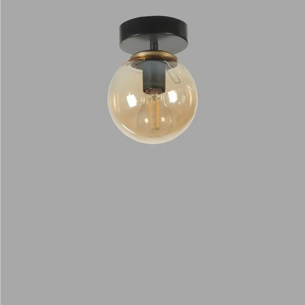 Lampa sufitowa Yeni Can Tekli Siyah Bal Camli Avize, czarny