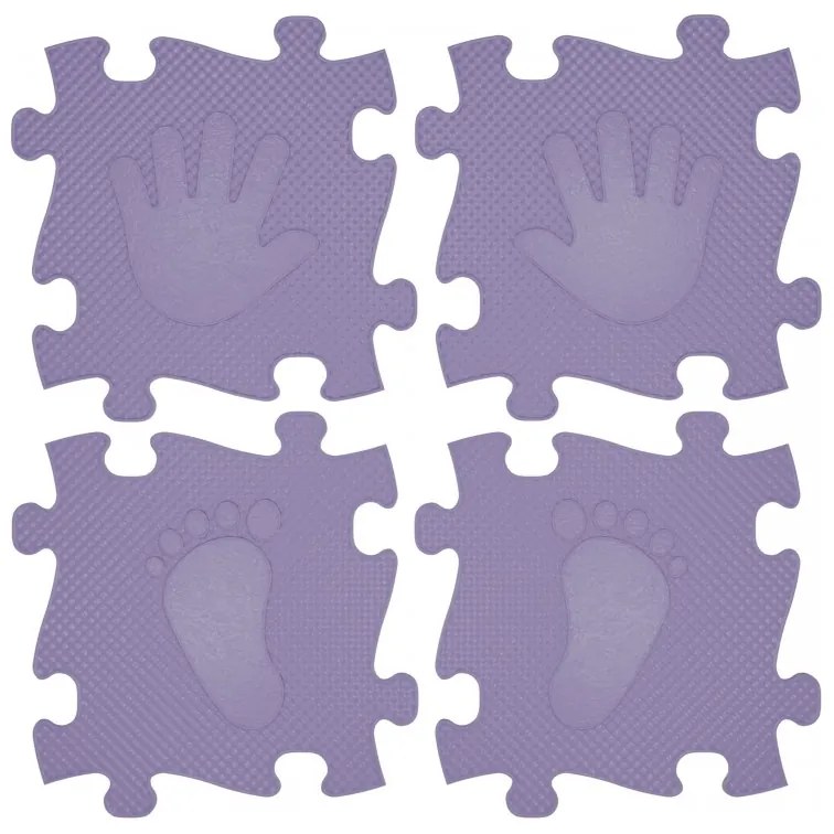 Woopie mata sensoryczna ortopedyczna puzzle ręce i nogi 16 el. - kolor fioletowy