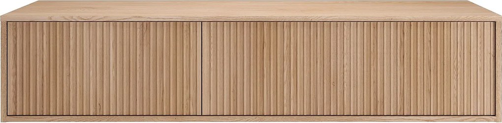 Podwieszana szafka pod umywalkę prążkowana - Jasne naturalne - 150 cm - ARNEGA