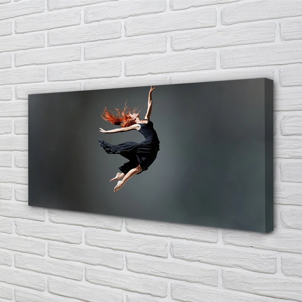 Obraz drukowany na płótnie Kobieta w Czarnej Sukience