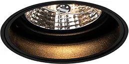 Zestaw 6 nowoczesnych reflektorów wpuszczanych czarnych, bezramkowych - Impact 70