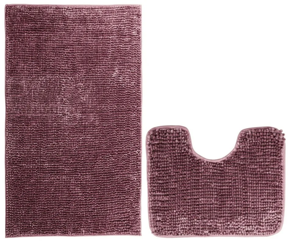 Restilo Komplet dywaników łazienkowych Bati bordowy, 2 szt. 50 x 80 cm, 40 x 50 cm