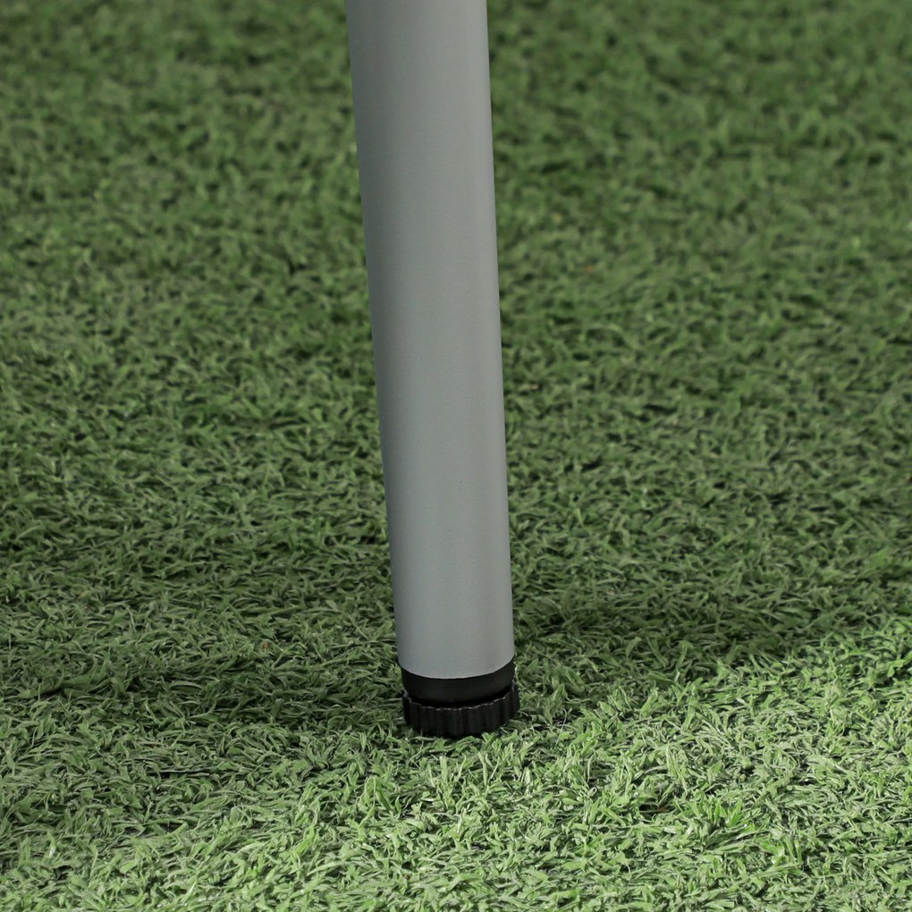 Outsunny Zestaw mebli ogrodowych, 2 krzesła & 1 stolik z blatem szklanym, imitacja rattanu, odporny na warunki atmosferyczne, stalowy stelaż, szary