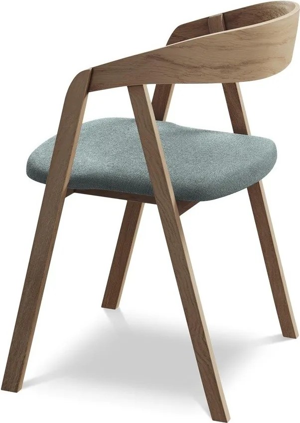 Niebieski fotel jadalniany z litego drewna Erika – Makamii