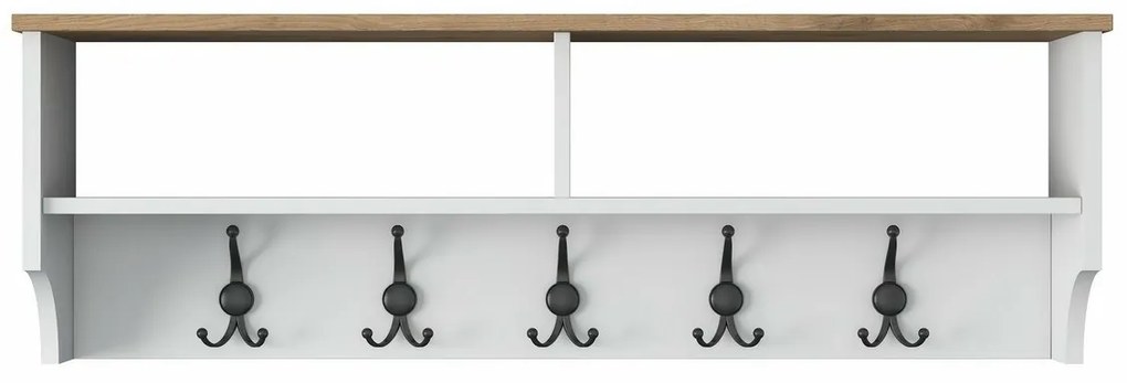 Wieszak ścienny Polo White and Walnut