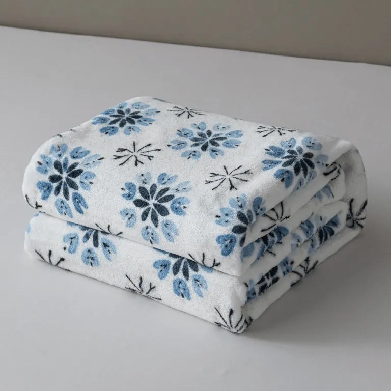 Mikropluszowy koc ICY FLAKES, biały Rozmiar: 200 x 220 cm