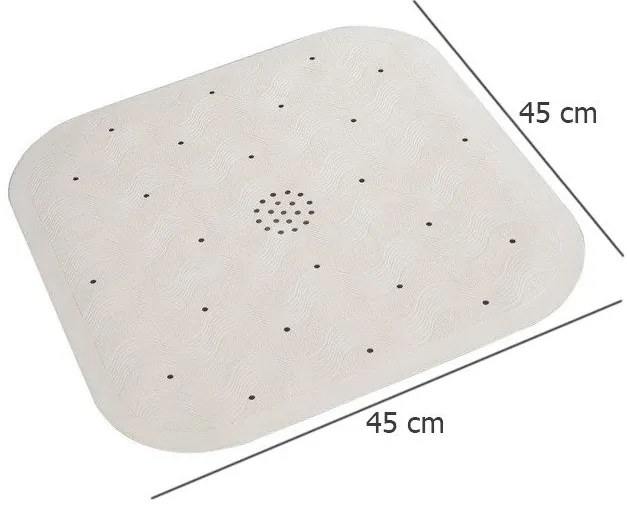 Antypoślizgowa mata do brodzika NATUAL RUBBER, 45 x 45 cm