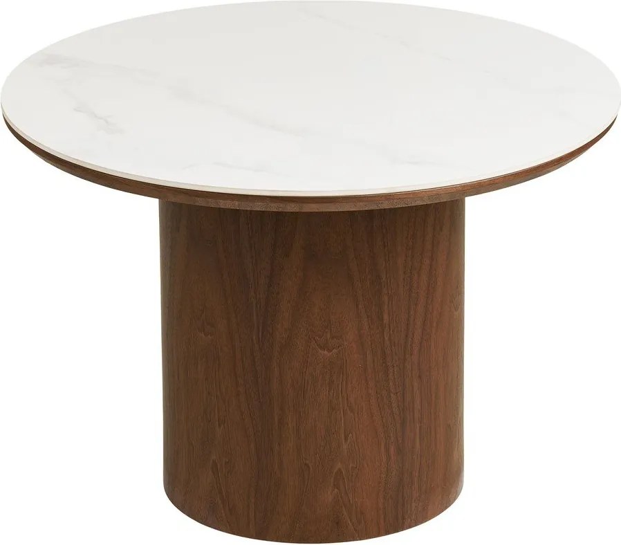 Okrągły stolik z ceramicznym blatem w ciemnym naturalnym kolorze ø 60 cm Noli – House Nordic