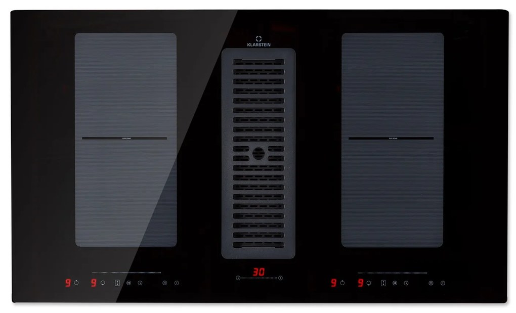 Klarstein Full House 90cm 4 Strefy Gotowania Płyta Indukcyjna z Okapem Czarny