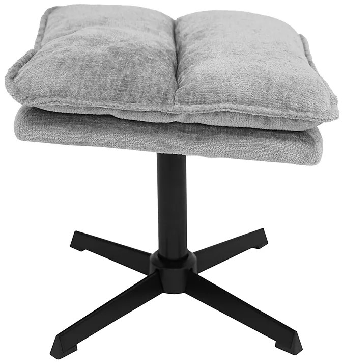 Relaksacyjny obrotowy fotel KATANIA z podnóżkiem, jasnoszary