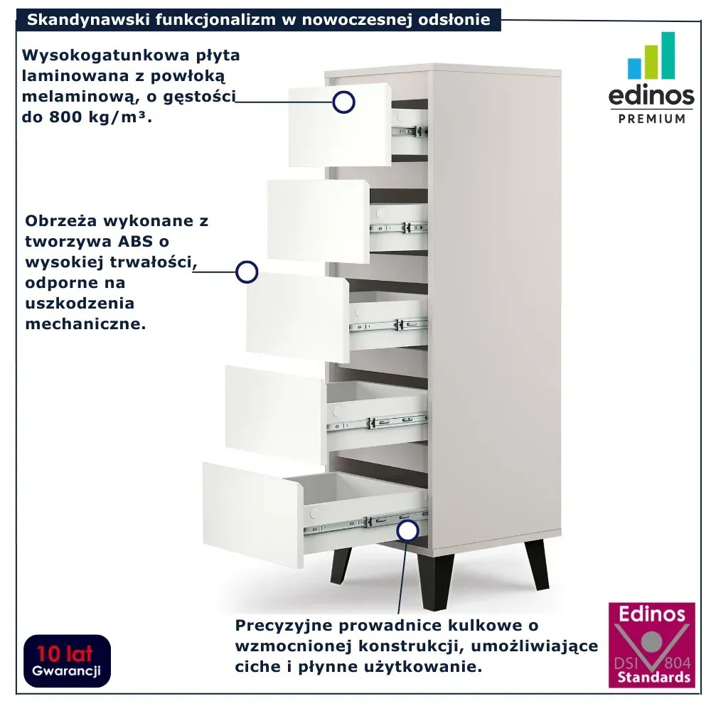 Komoda w stylu skandynawskim kaszmir + biały H3-K38