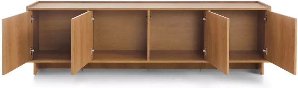 Szafka RTV pod telewizor Vabres 195 cm dąb karmelowy styl japandi modern