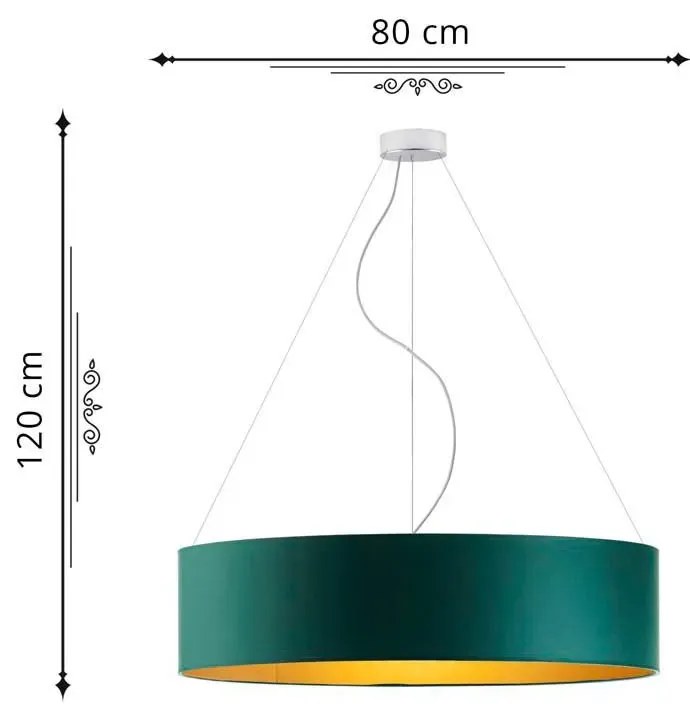 Okrągła lampa wisząca glamour 80 cm - K3-P31