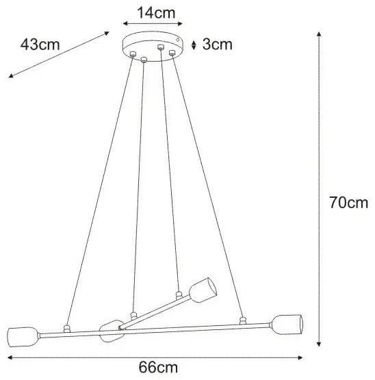 Biała metalowa lampa wisząca patyki loft - A727-Akma