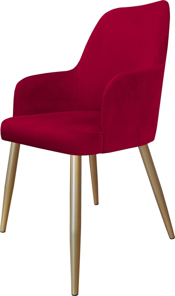 Krzesło WESTA tkanina Welur noga metalowa elegancki styl loftowy : Kolor nogi - Złota stożek, Kolor tkaniny - VELVET - MG31, Typ siedziska - Siedzisko obrotowe 360°