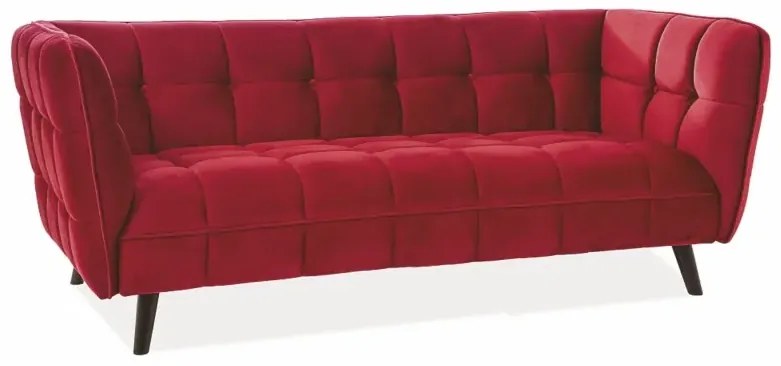 SOFA CASTELLO 3 VELVET BORDOWY BLUVEL 59 / WENGE SIGNAL