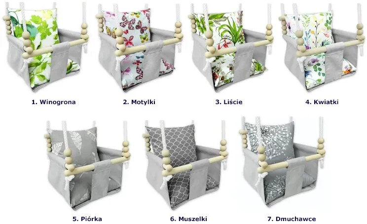 Kubełkowa huśtawka do pokoju dziecka motylki G4-L21